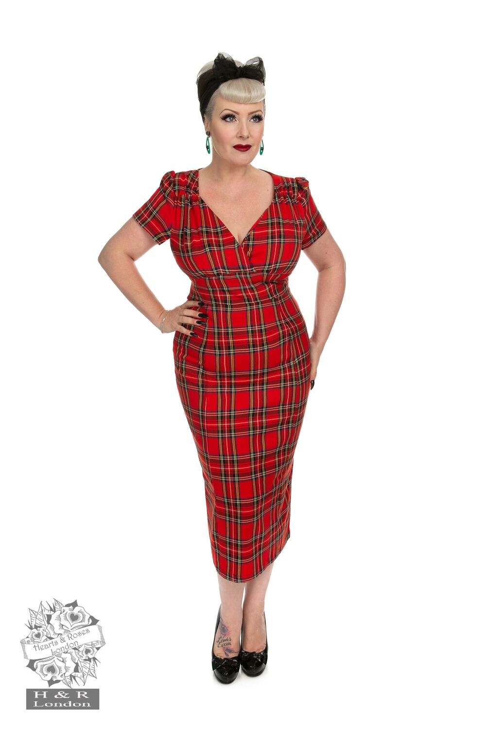 Bailey Green Check Wiggle Dress